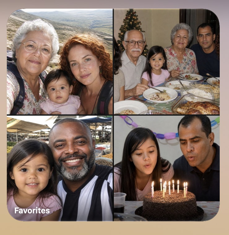 Calypso Photo — Large widget on the desktop showing Favorites
